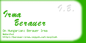 irma berauer business card